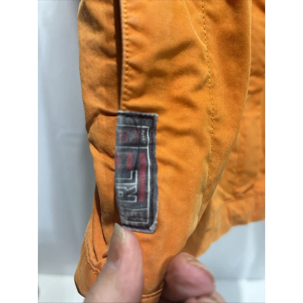 VTG Polo Ralph Lauren RL67 Military Cargo Shorts Orange Utility Safari Mens